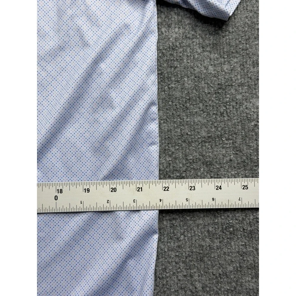 Adidas Golf Mens Performance ULT Polo Large Geometric Dot Print Athleisure Blue